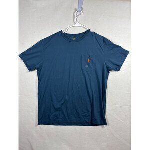Polo Ralph Lauren KIDS Blue T-Shirt Size L Cotton Crew Neck Short Sleeve